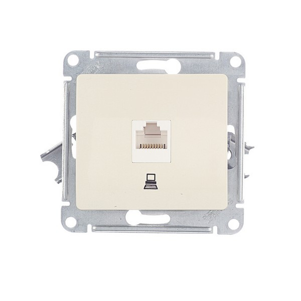 Розетка компьютерная Schneider Electric Glossa GSL000281K скрытая установка бежевый один модуль RJ45