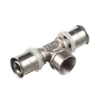 Тройник VALTEC (VTm.232.N.200420) 20(пресс) х 1/2 ВР(г) х 20(пресс)
