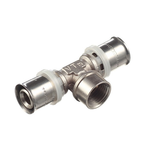 Тройник VALTEC (VTm.232.N.200420) 20(пресс) х 1/2 ВР(г) х 20(пресс)
