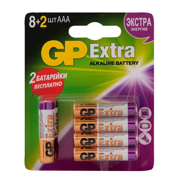 Батарейка GP Batteries Super AAA мизинчиковая LR03 1,5 В (10 шт.)