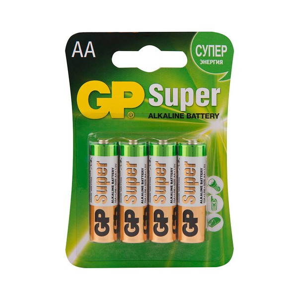 Батарейка GP Batteries Super АА пальчиковая LR6 1,5 В (4 шт.)