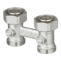 Узел нижнего подключения прямой Stout (SVH 0002 000020) H-образный 3/4 EK х 3/4 EK для радиатора для двухтрубных систем