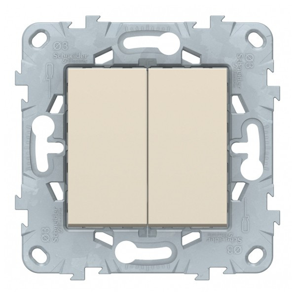 Переключатель Schneider Electric Unica NEW NU521344 двухклавишный на 2 направления скрытая установка бежевый