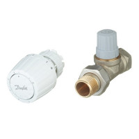 Клапан (вентиль) термостатический прямой Danfoss (013G2232) 3/4 НР(ш) х 3/4 ВР(г) для однотрубных систем с термоголовкой комплект