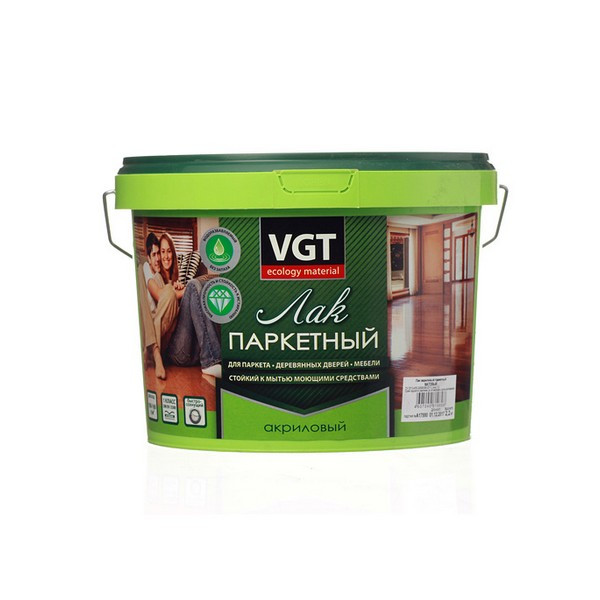 Лак акриловый паркетный VGT бесцветный 2,2 кг матовый