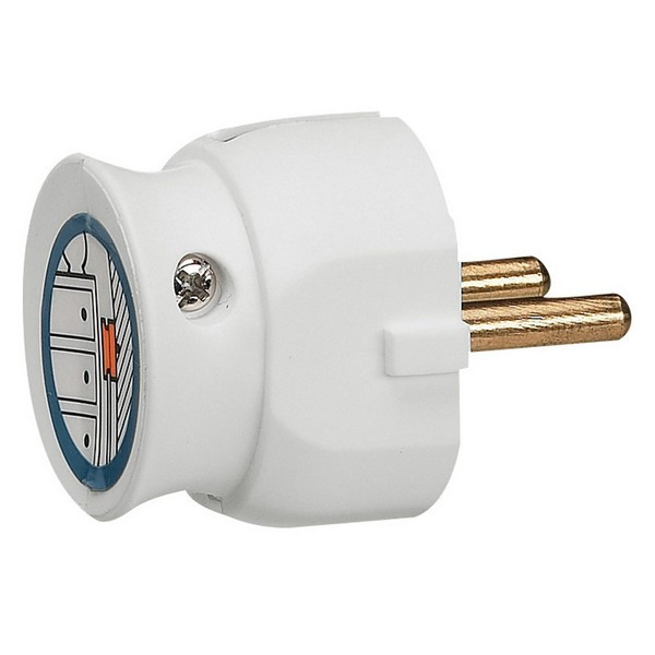 Вилка бытовая Legrand Helium (50183) угловая без заземления 16 А 230 В IP20 ультраплоская белая