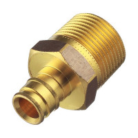 Соединитель прямой Uponor (1023004) 16 мм х 3/4 НР(ш) латунный