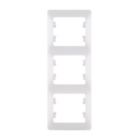 Рамка Schneider Electric Glossa GSL000107 трехместная вертикальная белая