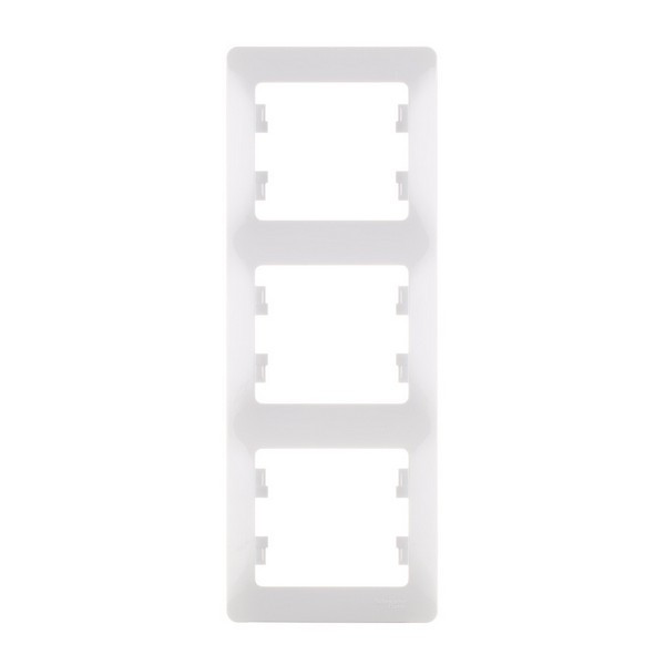 Рамка Schneider Electric Glossa GSL000107 трехместная вертикальная белая