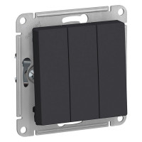 Выключатель Schneider Electric Atlas Design ATN001031 трехклавишный скрытая установка карбон