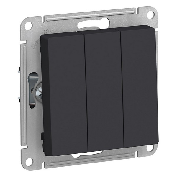 Выключатель Schneider Electric Atlas Design ATN001031 трехклавишный скрытая установка карбон