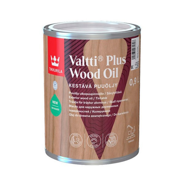Масло Tikkurila Valtti Plus Wood Oil для наружных деревянных поверхностей основа EC 0,9 л