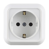 Розетка Makel Siva Ustu 45108 открытая установка белая с заземлением
