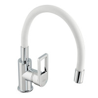 Смеситель для кухни ROSSINKA Z Z35-35U-White c гибким изливом белый/хром