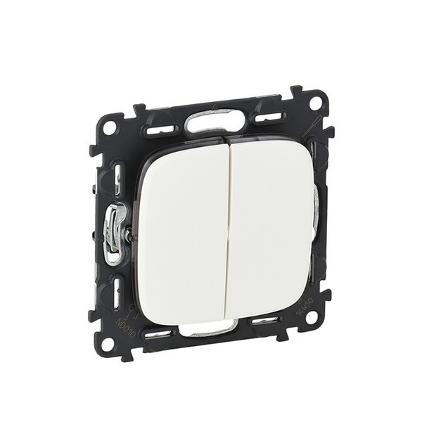 Выключатель Legrand Valena Allure 752705 двухклавишный скрытая установка белый