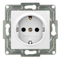 Розетка GUNSAN Eqona 16401100-152115 скрытая установка белая с заземлением IP20
