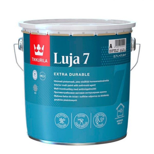 Краска водно-дисперсионная моющаяся Tikkurila Luja 7 Himmea основа C 2,7 л