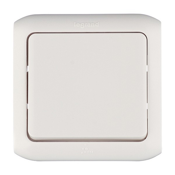 Выключатель Legrand Quteo 782300 одноклавишный открытая установка белый IP44 влагозащищенный