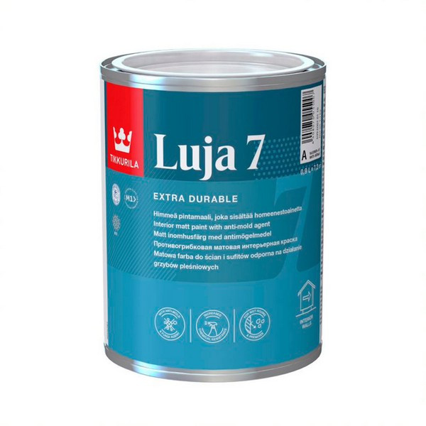 Краска водно-дисперсионная моющаяся Tikkurila Luja 7 Himmea основа C 0,9 л