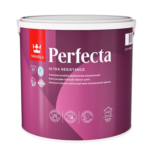 Краска водно-дисперсионная Tikkurila Perfecta моющаяся белая основа А 2,7 л