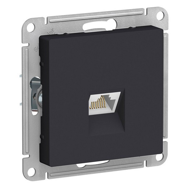 Розетка компьютерная Schneider Electric Atlas Design ATN001083 скрытая установка карбон один модуль RJ45