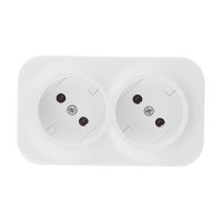 Розетка Legrand Quteo 782212 двойная открытая установка белая без заземления