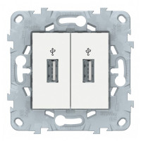 Розетка USB Schneider Electric Unica NEW NU542718 скрытая установка белая два информационных модуля