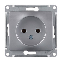 Розетка Schneider Electric Glossa GSL000341 скрытая установка алюминий без заземления