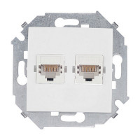 Розетка компьютерная Simon 15 1591593-030 скрытая установка белая два модуля RJ45 cat 5e