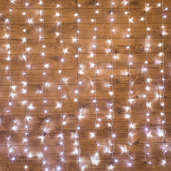 Гирлянда светодиодная Neon-Night Дождь 144 LED свечение белое 1,5х1,5 м (235-035)