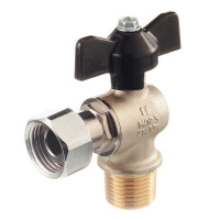 Кран шаровой Stout (SVB-0010-000015) 1/2 НР(ш) х 1/2 НР(ш) бабочка с накидной гайкой угловой