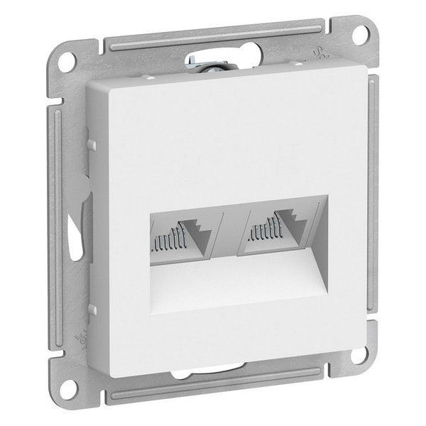 Розетка компьютерная Schneider Electric Atlas Design ATN000185 скрытая установка белая модули RJ45 cat 5 и RJ45 cat 5е