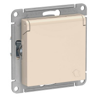 Розетка Schneider Electric Atlas Design ATN000246 скрытая установка бежевая с заземлением со шторками с крышкой