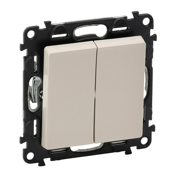 Переключатель Legrand Valena LIFE 752508 двухклавишный 2 направления скрытая установка слоновая кость