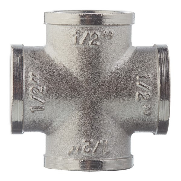Крестовина VALTEC (VTr.760.N.0004) 1/2 ВР(г) х 1/2 ВР(г) х 1/2 ВР(г) х 1/2 ВР(г) латунная