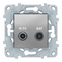 Розетка телевизионная Schneider Electric Unica NEW NU545430 одиночная R-TV-SAT скрытая установка алюминий