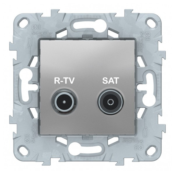Розетка телевизионная Schneider Electric Unica NEW NU545430 одиночная R-TV-SAT скрытая установка алюминий