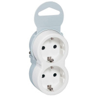 Разветвитель (двойник) Legrand Helium (50655) с заземлением 16 А 230 В 3,6 кВт 2 розетки IP20 белый
