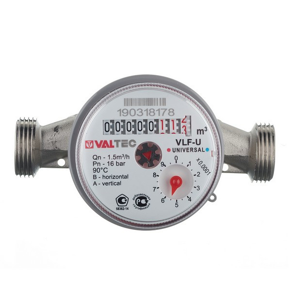Счетчик универсальный VALTEC DN15 110 мм без сгонов