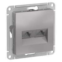 Розетка компьютерная Schneider Electric Atlas Design ATN000385 скрытая установка алюминий модули RJ45 cat 5 и RJ45 cat 5е