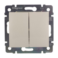Выключатель Legrand Valena 695605 двухклавишный скрытая установка слоновая кость