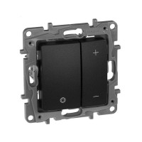 Диммер Legrand Etika 672618 двухклавишный скрытая установка антрацит 3-400 Вт нажимной