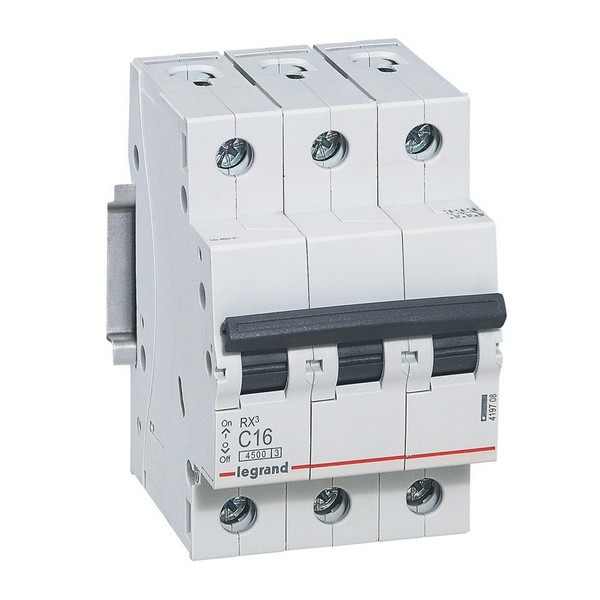 Автоматический выключатель Legrand RX3 (419708) 3P 16А тип C 4,5 кА 220 В на DIN-рейку