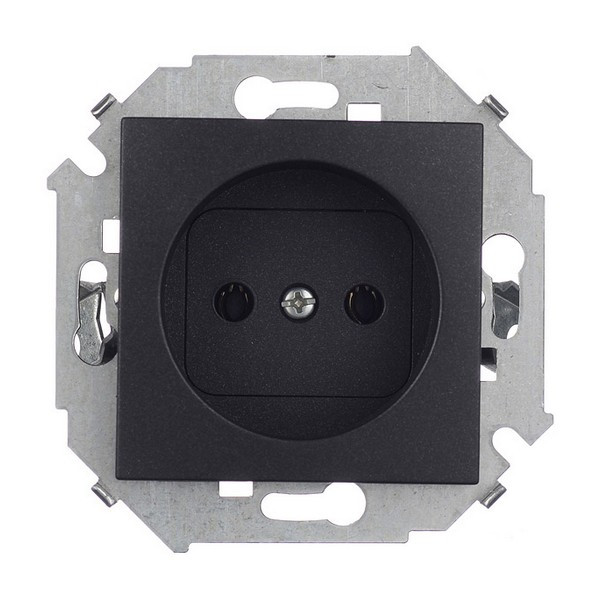 Розетка Simon 15 1591431-038 скрытая установка графит без заземления