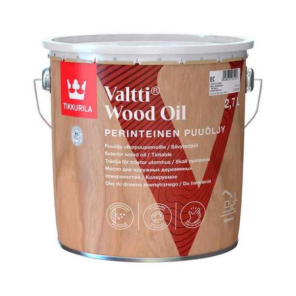 Масло Tikkurila Valtti Wood Oil для наружных деревянных поверхностей основа EC 2,7 л