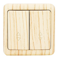 Переключатель Lezard VIOLA 751-5200-106 двухклавишный на 2 направления открытая установка беленый дуб