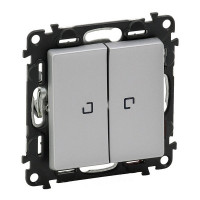 Выключатель Legrand Valena LIFE 752628 двухклавишный скрытая установка алюминий с подсветкой