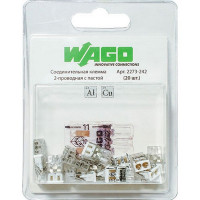 Клемма на 2 провода Wago 2273-242 0,5-2,5 кв. мм с пастой (20 шт.)