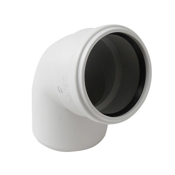 Отвод Pro Aqua Stilte Plus d110 мм 67° пластиковый шумопоглощающий для внутренней канализации