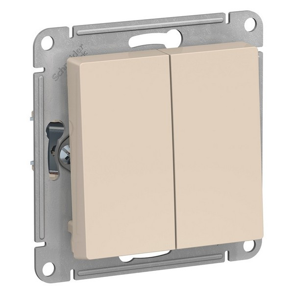 Переключатель Schneider Electric Atlas Design ATN000265 двухклавишный на 2 направления скрытая установка бежевый
